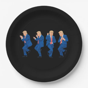 Trump 45 47 Funny Dance Dancing USA Präsident Pappteller