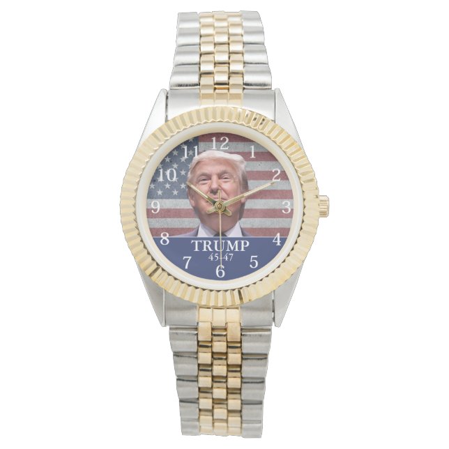 Trump 45-47 Geschenk Armbanduhr (Vorderseite)