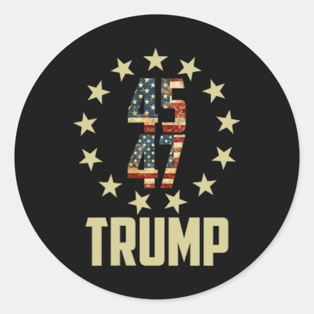 Trump 45 47 Mega Potus Runder Aufkleber (Vorderseite)
