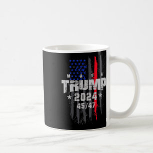 Trump 45-47 Mega US Flag 2024 Präsidentschaftswahl Kaffeetasse