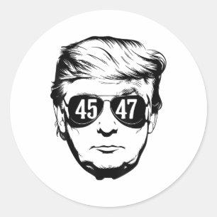 Trump 45 47 Patriotische Sungles störten Trump 202 Runder Aufkleber