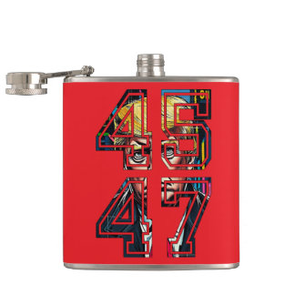 Trump 45 47 | Pop Art | Präsident der USA Flachmann