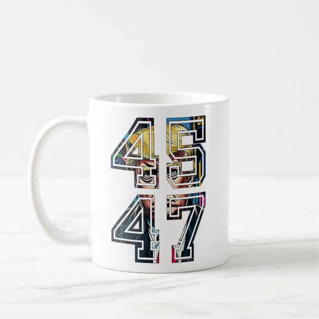 Trump 45 47 | Pop Art | Präsident der USA Kaffeetasse (Links)