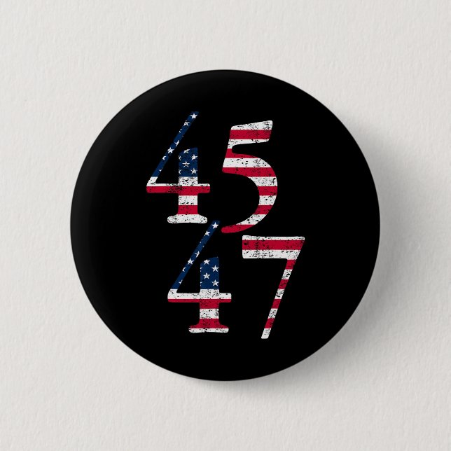 Trump 45. 47. Präsident Einweihung Tag Usa Fla Button (Vorderseite)