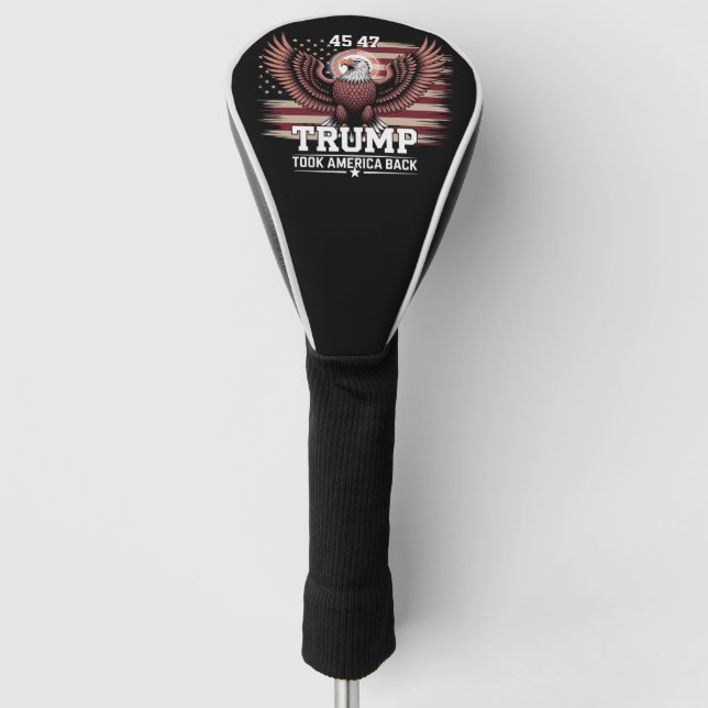 Trump 45. 47. Präsident Flag 2025 Adler Amerika Golf Headcover (Vorderseite)