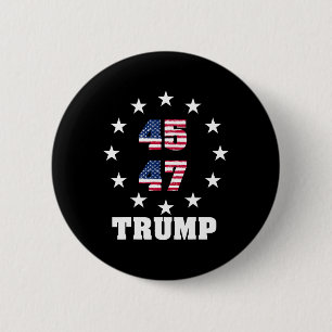 Trump 45 47 Präsident Flagge USA 2024 Gewinner 202 Button