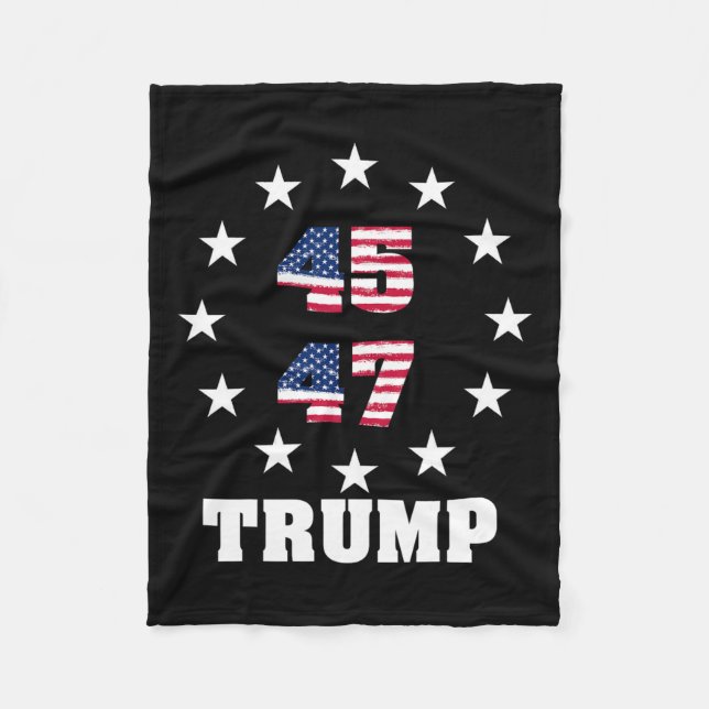 Trump 45 47 Präsident Flagge USA 2024 Gewinner 202 Fleecedecke (Vorderseite)