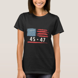 Trump 45 47 Präsident Vintage amerikanische Flagge T-Shirt