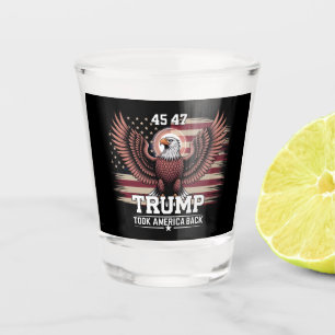 Trump 45. 47. Präsidentenflagge 2025 Adler Amerika Schnapsglas
