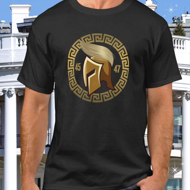 Trump 45-47 Spartan T-Shirt (Available in men's, women's, kid's, and multiple types of apparel, sizes and colors. )