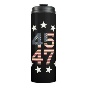 Trump 45 47 Stars Vintag US-amerikanische Flagge Thermosbecher