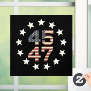 Trump 45 47 Sterne Vintage USA Amerikanische Flagg Fensteraufkleber