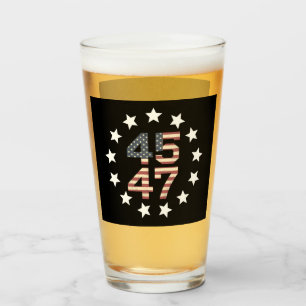 Trump 45 47 Sterne Vintage USA Amerikanische Flagg Glas