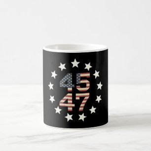 Trump 45 47 Sterne Vintage USA Amerikanische Flagg Kaffeetasse