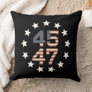 Trump 45 47 Sterne Vintage USA Amerikanische Flagg Kissen