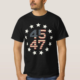 Trump 45 47 Sterne Vintage USA Amerikanische Flagg T-Shirt