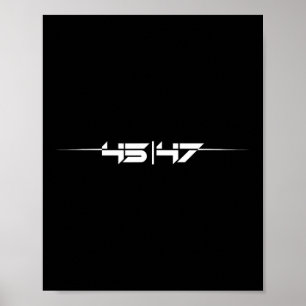 Trump 45 47 Trump Retro Futuristisch Poster