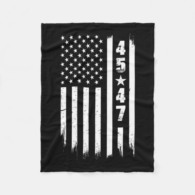 Trump 45 47 US-Flagge Fleecedecke (Vorderseite)