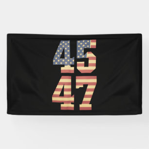 Trump 45 47 Vintag America Flag Banner