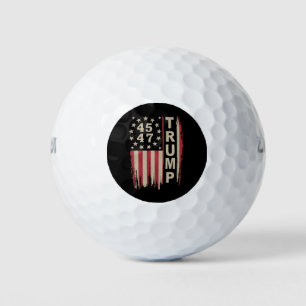 Trump 45 47 Vintag Retro America Flag Golfball