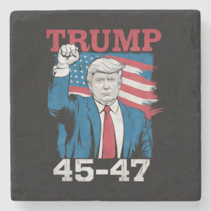 Trump 45 47 Vintag Retro USA Flag Steinuntersetzer