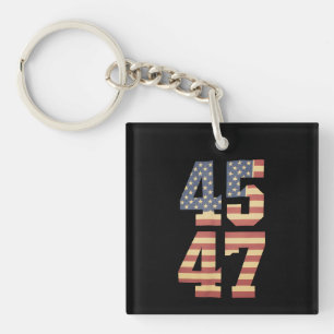 Trump 45 47 Vintage Amerika USA-Flagge Schlüsselanhänger