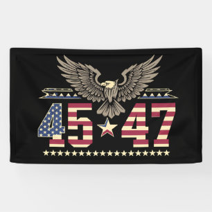 Trump 45 47 Vintage amerikanische Adlerflagge Banner