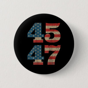 Trump 45 47 Vintage amerikanische Flagge Retro 454 Button