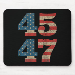 Trump 45 47 Vintage amerikanische Flagge Retro 454 Mousepad