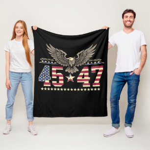 Trump 45 47 Vintage Amerikanische USA Adler Flagge Fleecedecke
