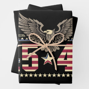 Trump 45 47 Vintage Amerikanische USA Adler Flagge Geschenkpapier Set