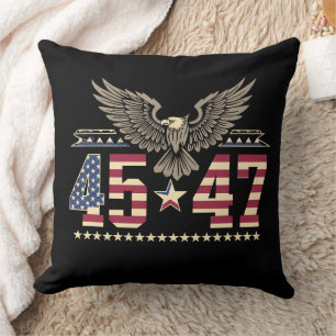 Trump 45 47 Vintage Amerikanische USA Adler Flagge Kissen