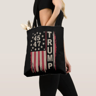 Trump 45 47 Vintage Retro Amerika USA Flagge