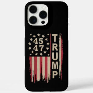 Trump 45 47 Vintage Retro Amerika USA Flagge iPhone 16 Pro Max Hülle