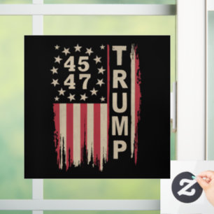 Trump 45 47 Vintage Retro Amerika USA-Flagge Fensteraufkleber