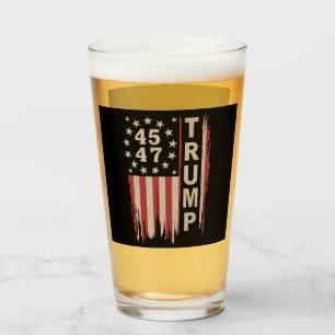 Trump 45 47 Vintage Retro Amerika USA Flagge Glas