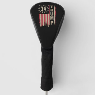 Trump 45 47 Vintage Retro Amerika USA-Flagge Golf Headcover