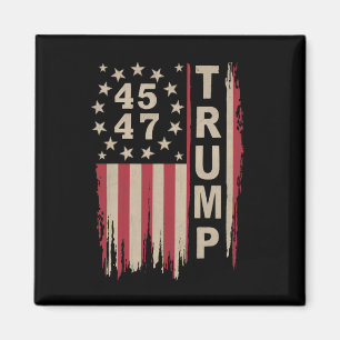 Trump 45 47 Vintage Retro Amerika USA Flagge Magnet