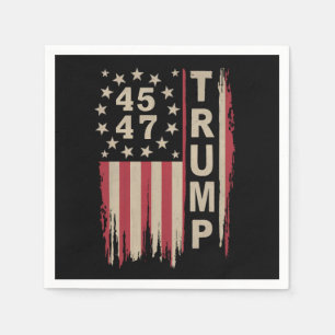 Trump 45 47 Vintage Retro Amerika USA-Flagge Serviette