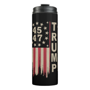 Trump 45 47 Vintage Retro Amerika USA-Flagge Thermosbecher