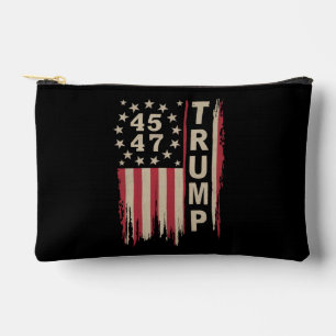 Trump 45 47 Vintage Retro Amerika USA Flagge Zubehörtasche