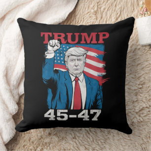 Trump 45 47 Vintage Retro USA Amerikanische Flagge Kissen