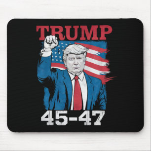 Trump 45 47 Vintage Retro USA Amerikanische Flagge Mousepad