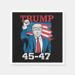 Trump 45 47 Vintage Retro USA Amerikanische Flagge Serviette