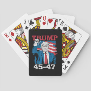 Trump 45 47 Vintage Retro USA Amerikanische Flagge Spielkarten