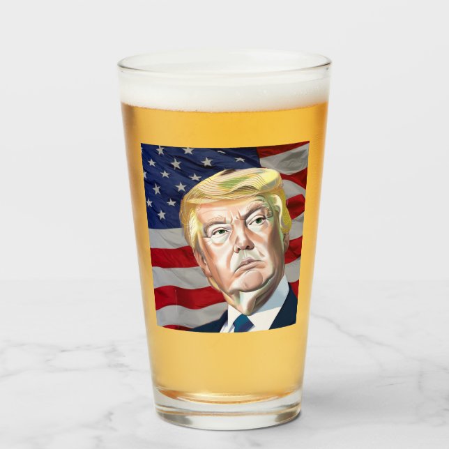 Trump 45. Präsident der USA - Geschenk Glas (Vorne (Gefüllt))