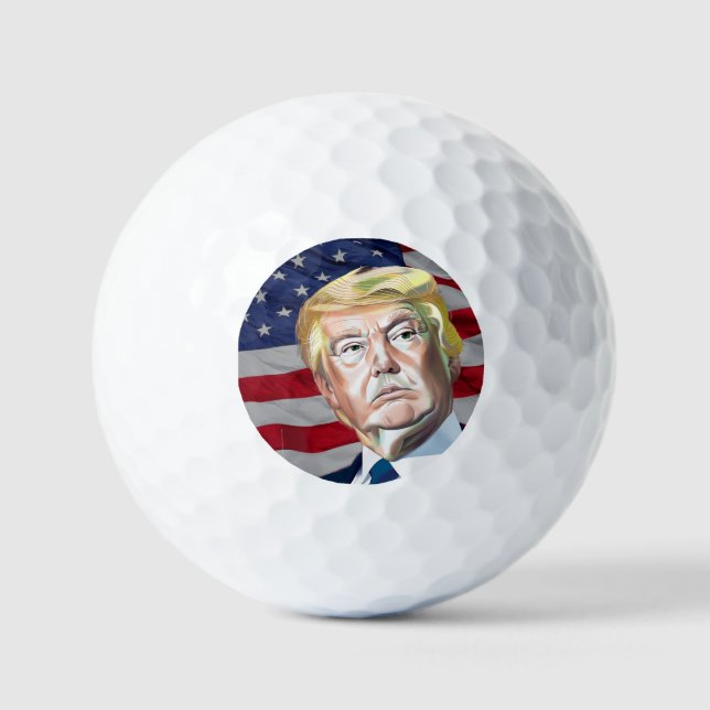 Trump 45. Präsident der USA - Geschenk Golfball (Vorderseite)
