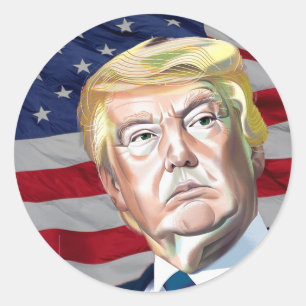 Trump 45. Präsident der USA - Geschenk Runder Aufkleber