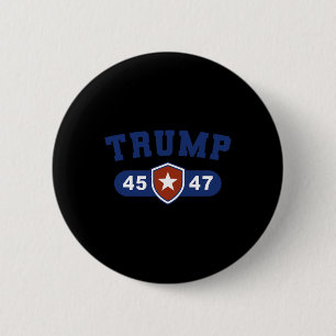 Trump 45 und Trump 47 American Great Button