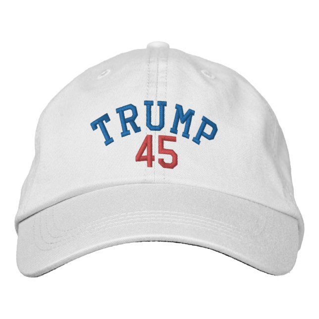 TRUMP 45 WHITE CAP BESTICKTE BASEBALLKAPPE (Vorderseite)